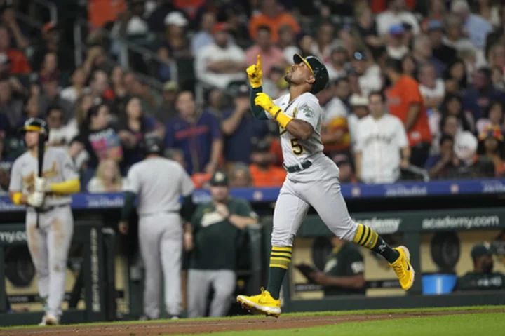 Langeliers, Kemp homer as Athletics down Astros again 6-2 to avoid 100th loss