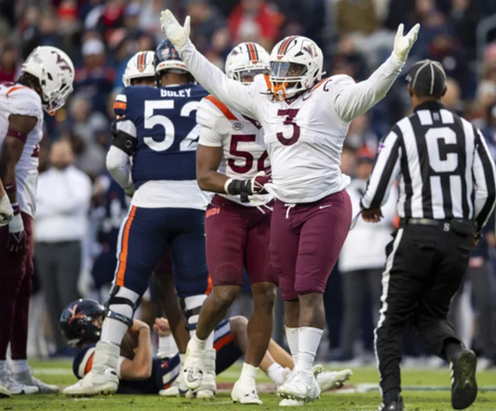 Hokies strike repeatedly and beat Virginia for 18th time in 19 meetings; can go to a bowl