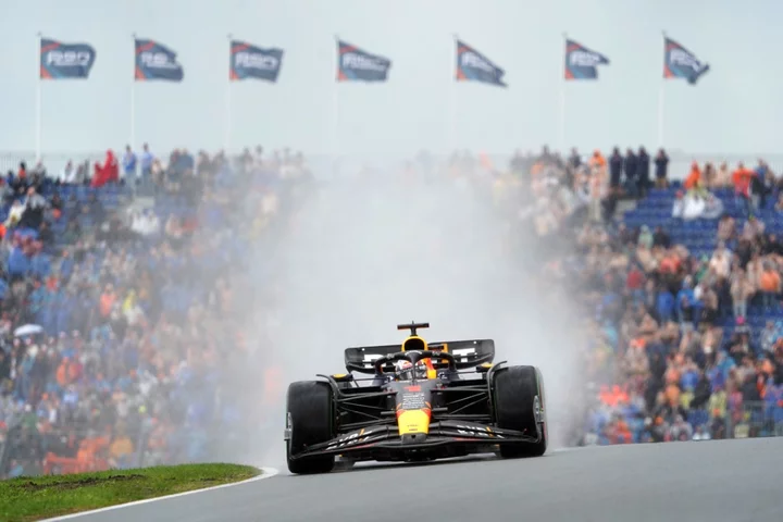 Max Verstappen on top in wet final practice at Zandvoort