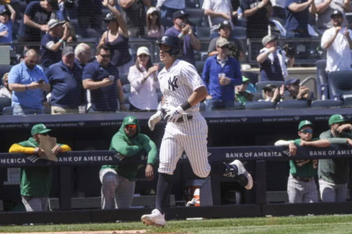 Volpe's first career grand slam powers Yanks to 11-3 rout in sweep of lowly A's