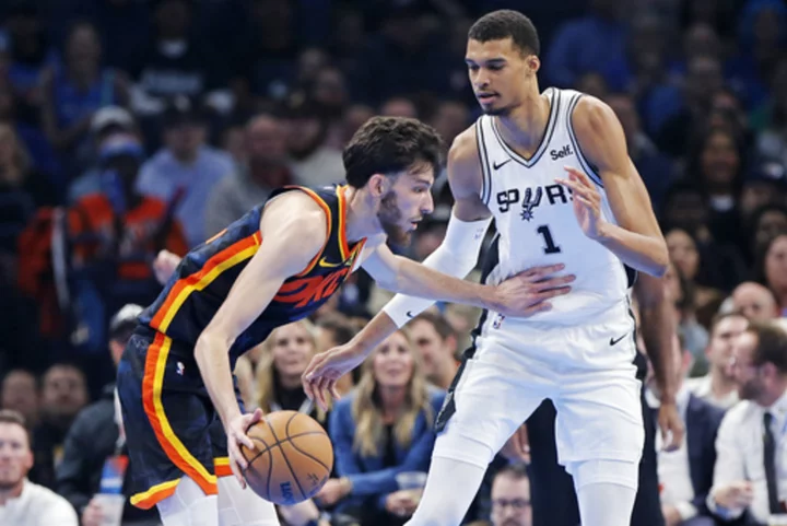 Spurs' Wembanyama, OKC's Holmgren have off nights in rookie showdown