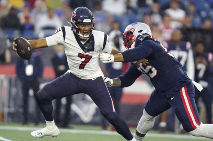 No. 2 pick C.J. Stroud struggles in his preseason debut as the Texans beat the Patriots 20-9