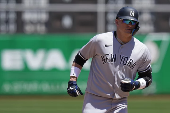 Donaldson, Kiner-Falefa lead Yankees over A's 10-4 as New York wins 2 of 3 in the series