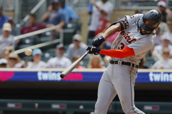 Torkelson slugs 2 HRs and leads Tigers to an 8-7 win over AL Central-leading Twins