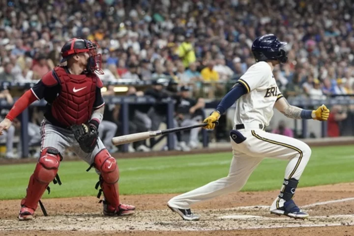 Tyrone Taylor delivers a go-ahead RBI single in 5-run 6th as Brewers beat Twins 7-3