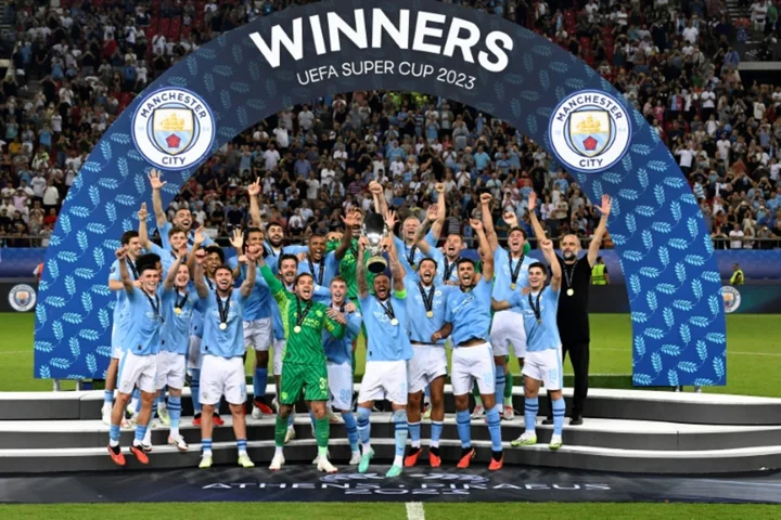 Guardiola eyes full house of Man City trophies after Super Cup success