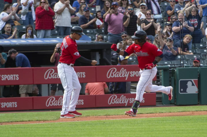 José Ramírez homers on birthday to trigger 9-run inning as Guardians rout Rangers 9-2, sweep series