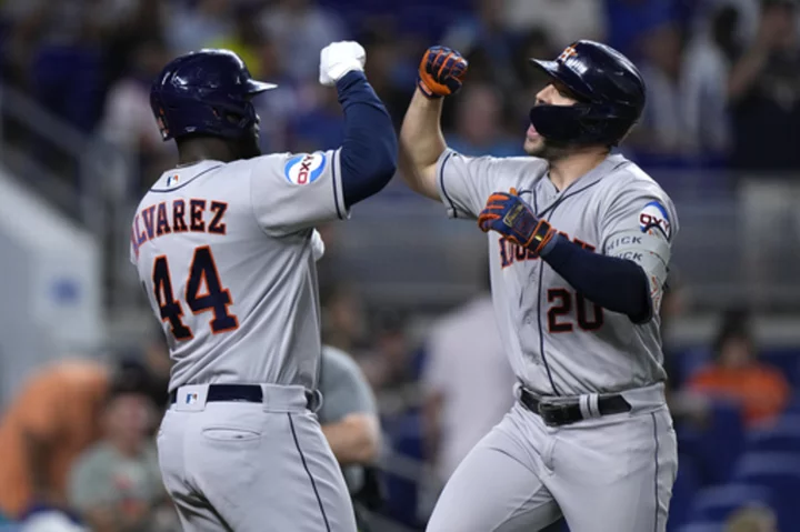 Bregman, Tucker, McCormick homer in 1st inning as the Astros rout Marlins 12-5