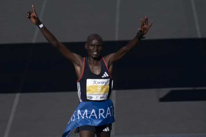 Kenya's Edwin Kiptoo wins Athens Marathon in a course record of 2:10:34