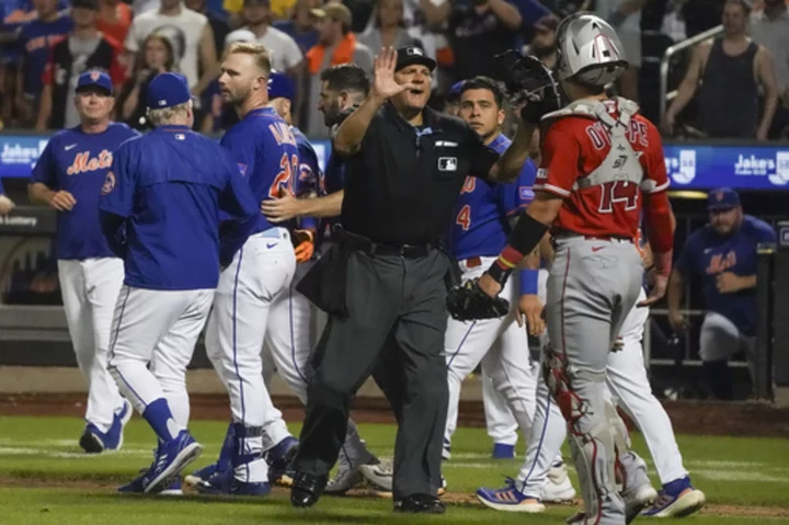 Mets slugger Alonso leaves against Angels after getting hit by a pitch, passes concussion testing