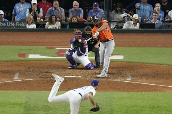 Abreu, Alvarez and Altuve power Astros' rout of Rangers in Game 4 to even ALCS