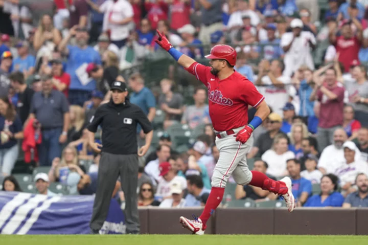 Schwarber homers on 1st pitch, Walker wins 5th straight start as Phillies beat Cubs 3-1