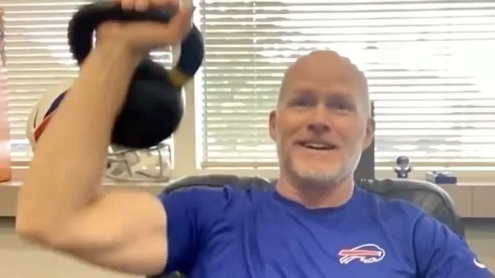 Sean McDermott Goes Full Ron Burgundy, Lifts Kettlebells in His Office During Interview