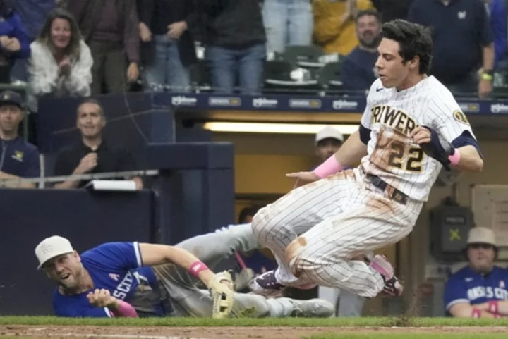 Yelich stays hot as Brewers defeat Royals 9-6 to complete sweep