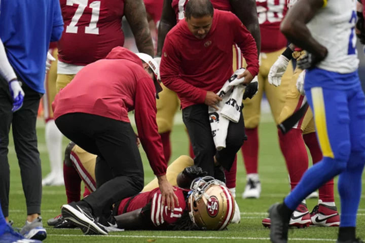 49ers receiver Brandon Aiyuk will miss game against Giants with shoulder injury