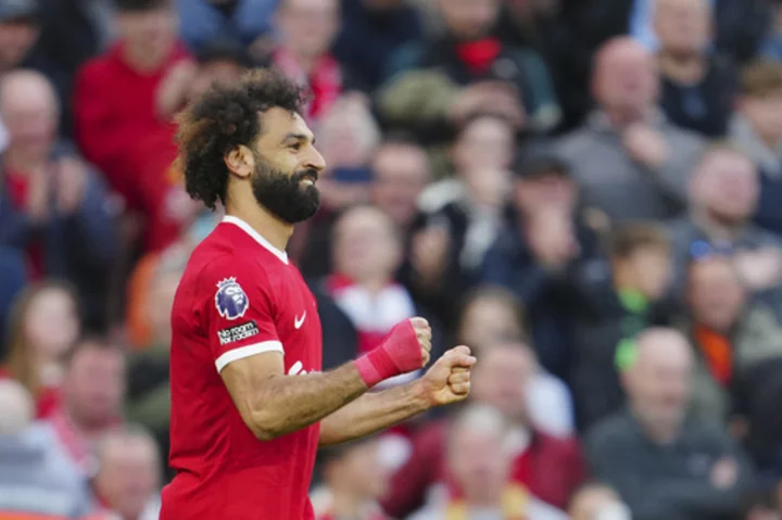 Mohamed Salah on target in Liverpool's 3-0 win against Forest. Players show support for Luis Diaz