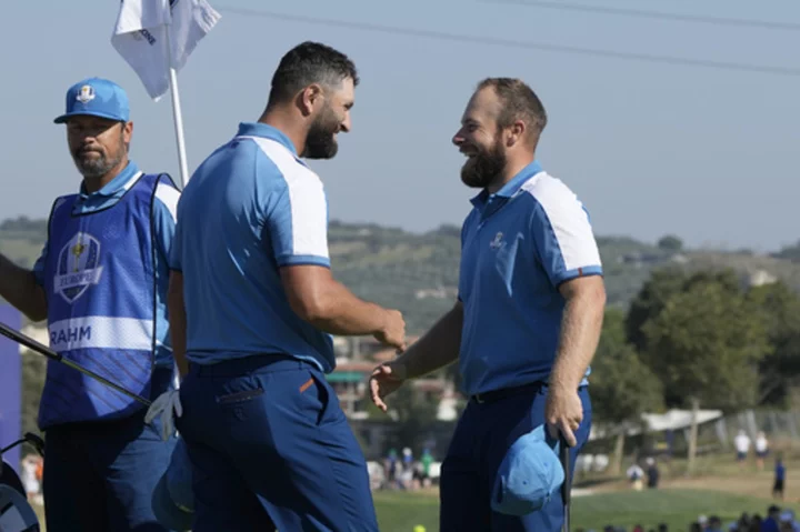 Ryder Cup match capsules from the opening day at Marco Simone