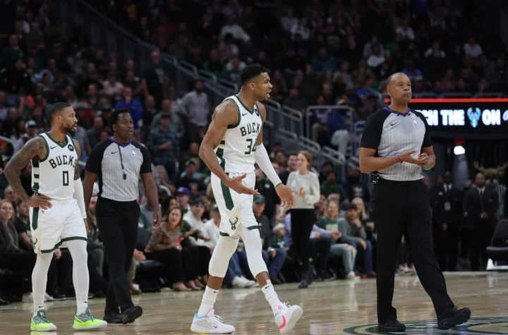 Ref show: Giannis draws weak ejection after dunk and stare-down