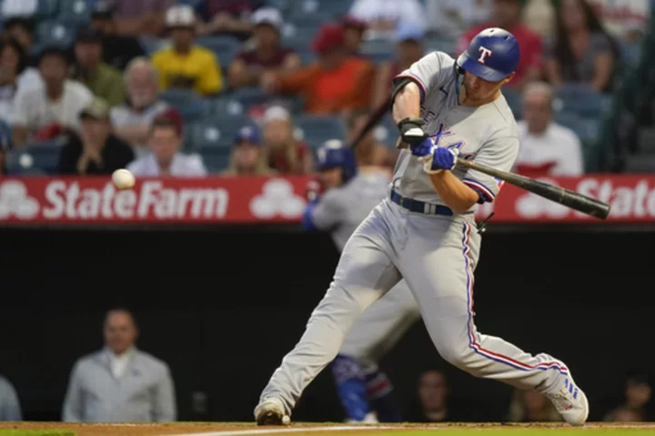 Rangers back Gray with 3 straight homers, beat Angels 5-1 to maintain AL West lead