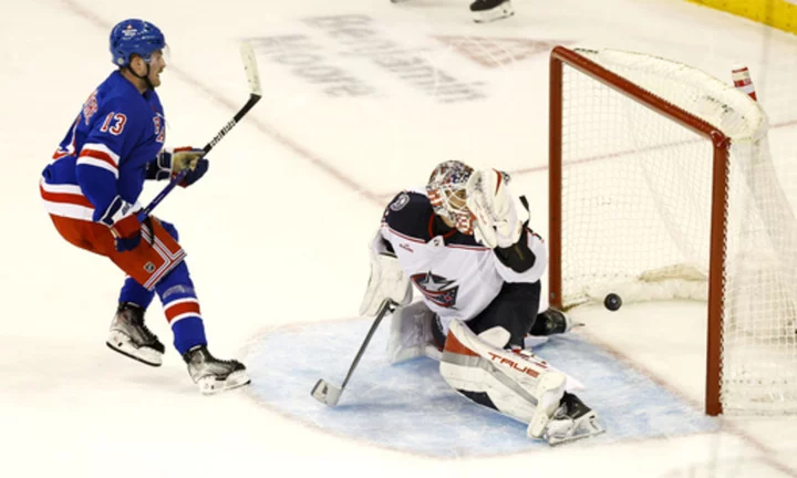 Lafreniere scores twice plus shootout winner as Rangers beat Blue Jackets 4-3