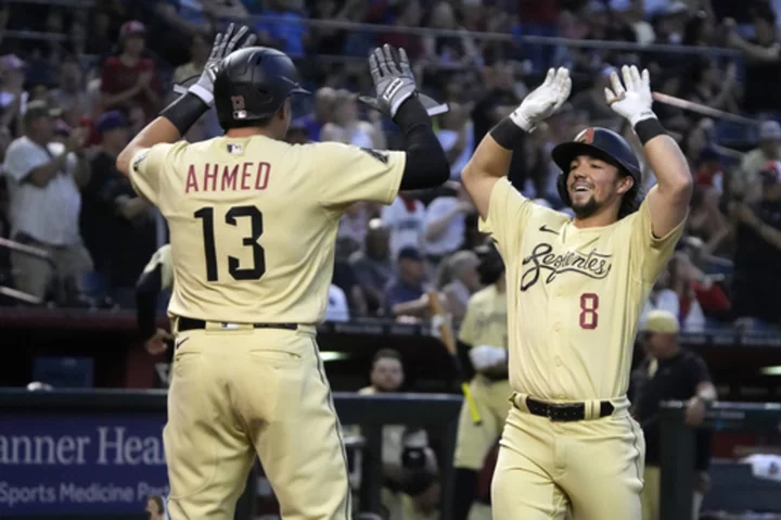 Fletcher's 1st big league homer, 4 RBIs lift D-Backs over Giants 7-5