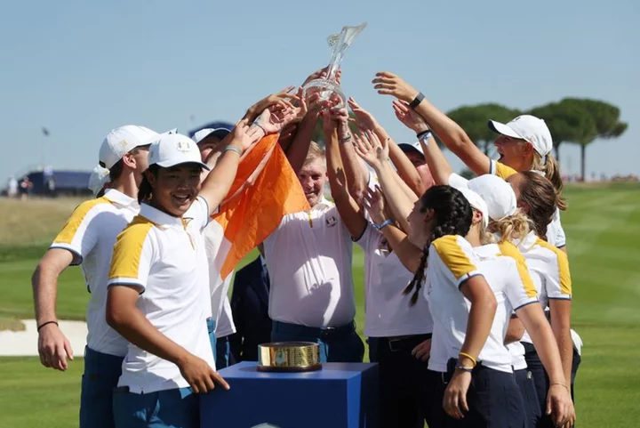 Golf-European Ryder Cup juniors end U.S. dominance in emphatic style