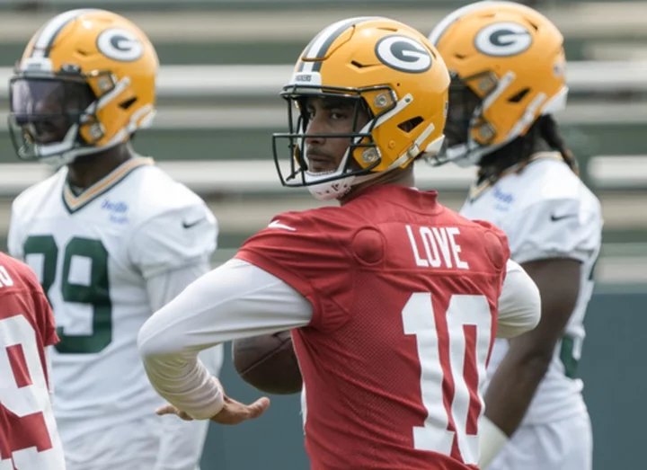 Love says he got text from Rodgers before opening 1st training camp as Packers' starting QB