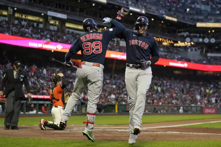 Triston Casas homers, hits RBI double to lead Red Sox past Giants 3-2 for fifth straight win