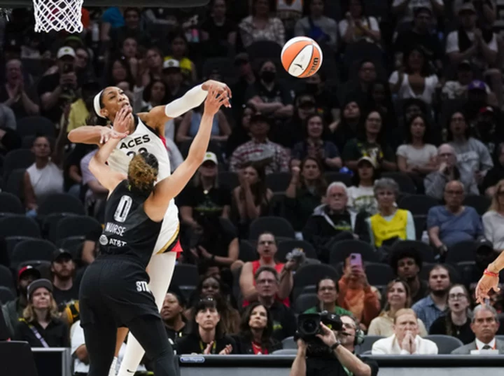 Minus suspended coach Becky Hammon, Aces rout Storm 105-64 to open title defense