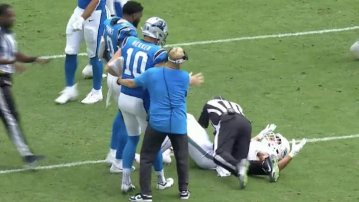Punter Johnny Hekker Headbutts Cameron Goode, Who Flops and Draws an Unsportsmanlike Penalty