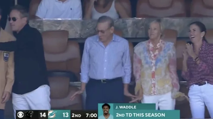 Dolphins Owner Stephen Ross Tries to Waddle After Jaylen Waddle Touchdown