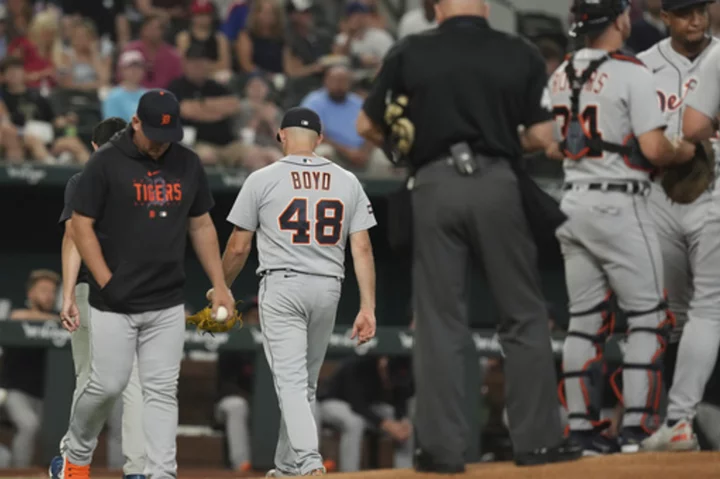 Tigers starter Matthew Boyd and reliever Will Vest leave early in Texas with apparent injuries