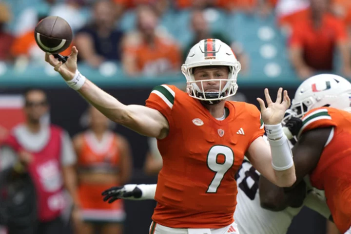 Tyler Van Dykes throws 5 TD passes in Miami's statement 48-33 win over No. 23 Texas A&M