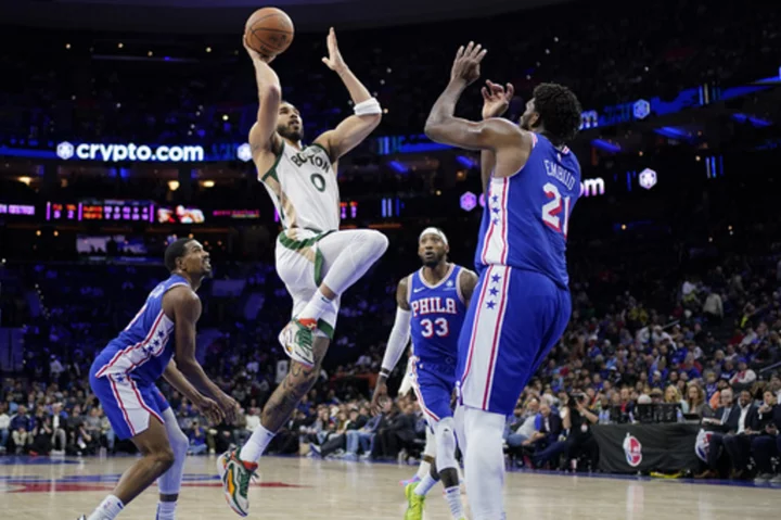 Derrick White, Jayson Tatum lead short-handed Celtics over 76ers in matchup of East leaders