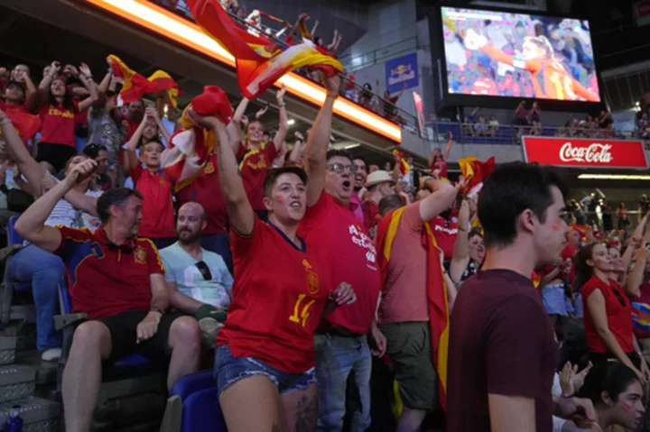 Spaniards back home celebrate La Roja winning Women's World Cup