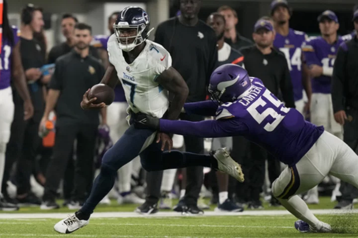 Titans trample the Vikings in a 24-16 preseason victory with 281 rushing yards