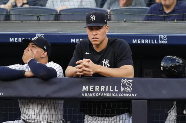 One month into toe injury, Aaron Judge begins hitting off a tee but says he's unable to run