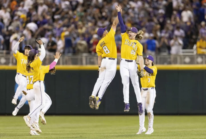 Floyd fans 17 and Beloso's HR in 11th gives LSU a 4-3 win over Florida in Game 1 of the CWS finals