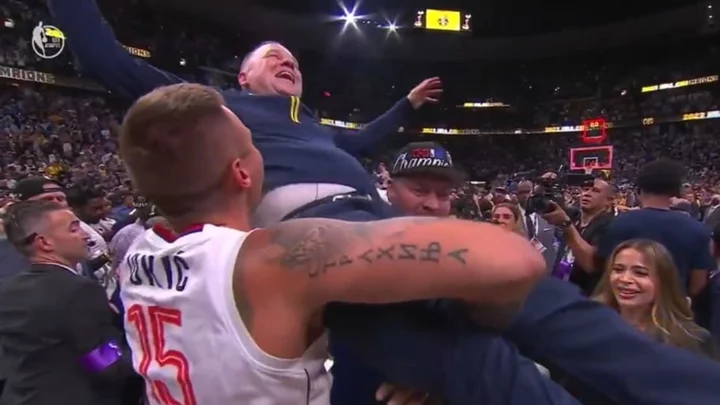 Jokic Brothers Toss Michael Malone Around After Nuggets Win NBA Title