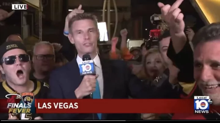 Heroic Florida Sports Anchor Fends Off Golden Knights Fan Flipping Off Camera