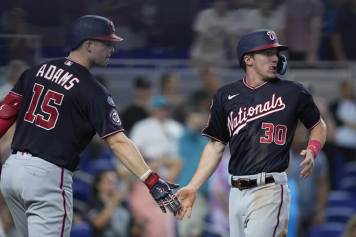 Nationals score go-ahead run in 9th on passed ball, rally to beat Marlins 3-2