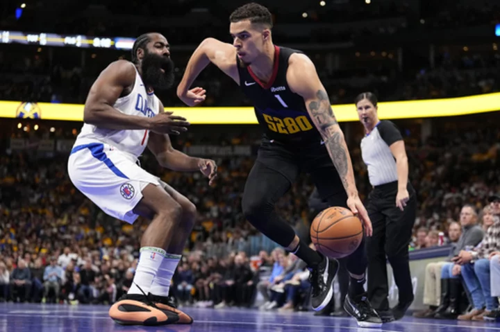 Nikola Jokic's scores 32, Nuggets win 111-108 to keep the Clippers winless with James Harden