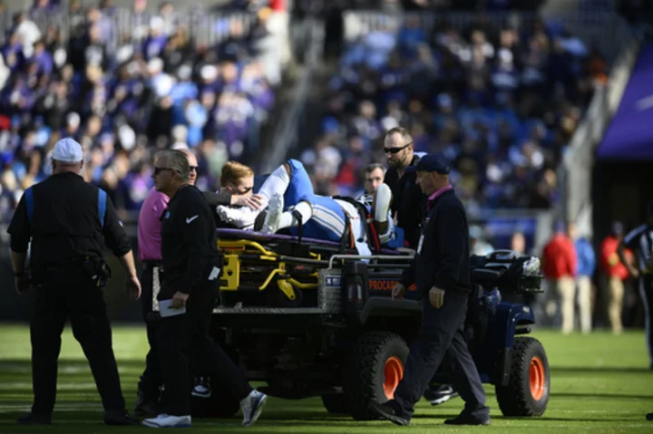 Lions kick returner Mohamed Ibrahim carted off with hip injury against Ravens