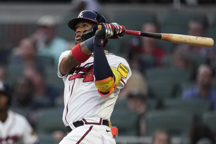 Acuña nears becoming 1st 40-60 player, homers twice on bobblehead night as Braves beat Phillies 9-3