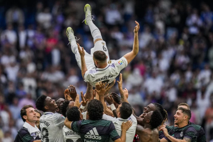 Benzema scores in final game with Madrid; Vinícius back in team after racial abuse