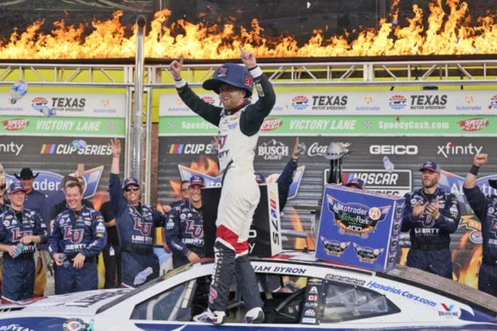 AUTO RACING: William Byron heads to Talladega locked into next round of NASCAR playoffs